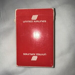 VINTAGE  DECK OF PLAYING‎ CARDS  UNITED  AIRLINES AIRPLANE  RED BOX